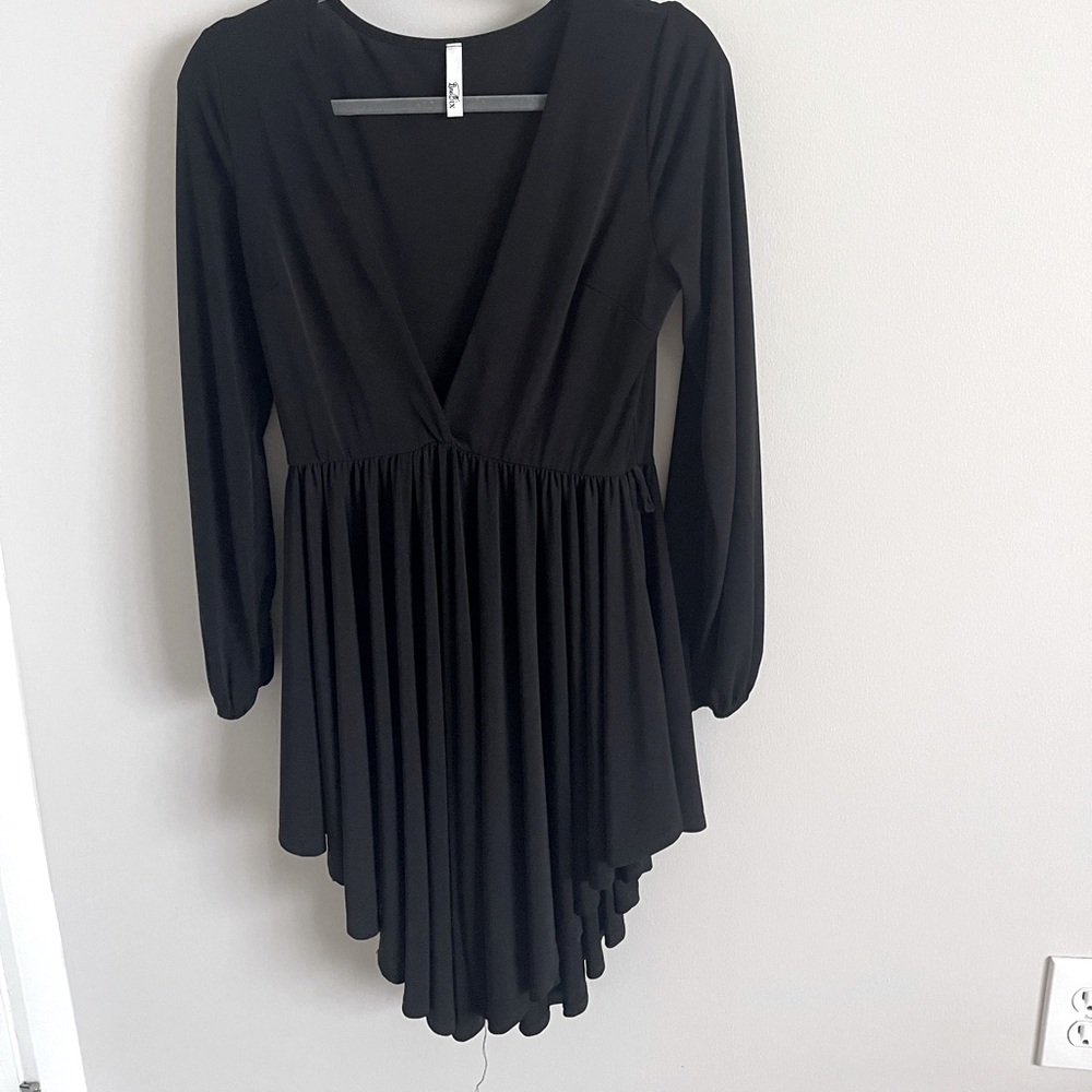 Black dress with flouncy skirt